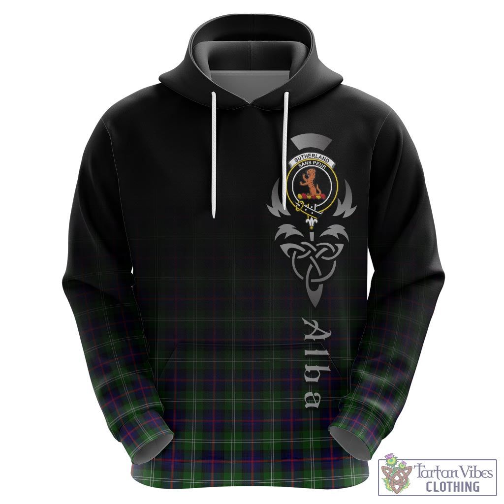 Tartan Vibes Clothing Sutherland Modern Tartan Hoodie Featuring Alba Gu Brath Family Crest Celtic Inspired