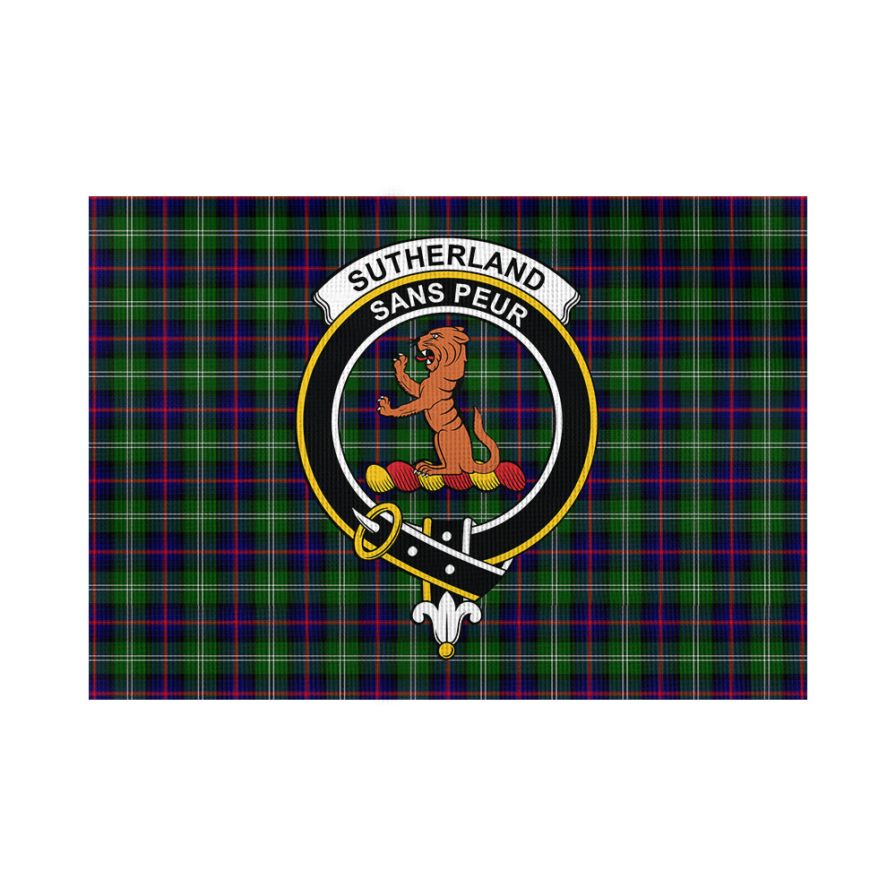 Sutherland Tartan Flag with Family Crest - Tartan Vibes Clothing