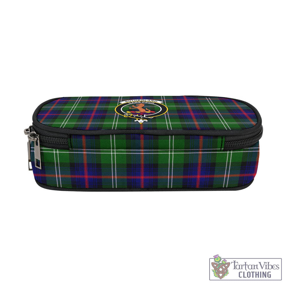 Tartan Vibes Clothing Sutherland Modern Tartan Pen and Pencil Case with Family Crest