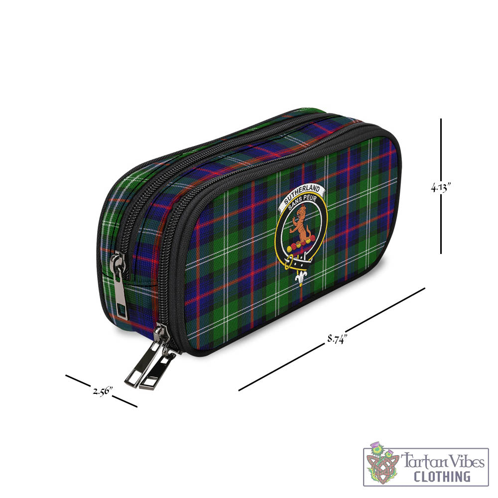 Tartan Vibes Clothing Sutherland Modern Tartan Pen and Pencil Case with Family Crest