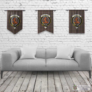 Sutherland Weathered Tartan Gonfalon, Tartan Banner with Family Crest