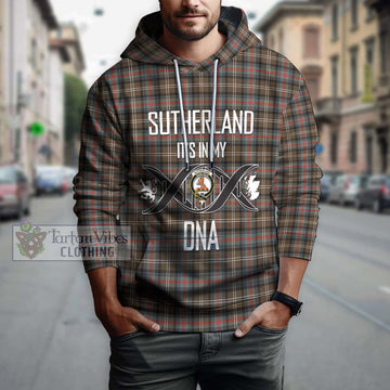 Sutherland Weathered Tartan Hoodie with Family Crest DNA In Me Style