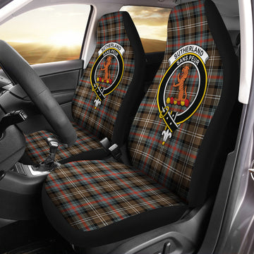 Sutherland Weathered Tartan Car Seat Cover with Family Crest