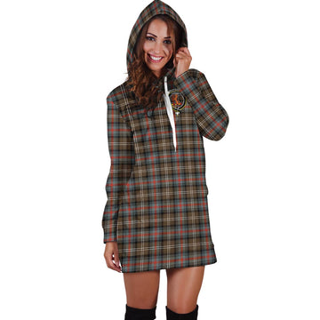 Sutherland Weathered Tartan Hoodie Dress with Family Crest