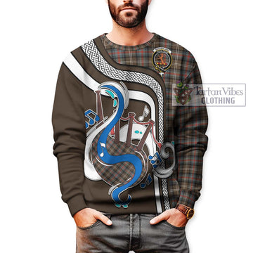 Sutherland Weathered Tartan Sweatshirt with Epic Bagpipe Style