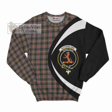 Sutherland Weathered Tartan Sweatshirt with Family Crest Circle Style