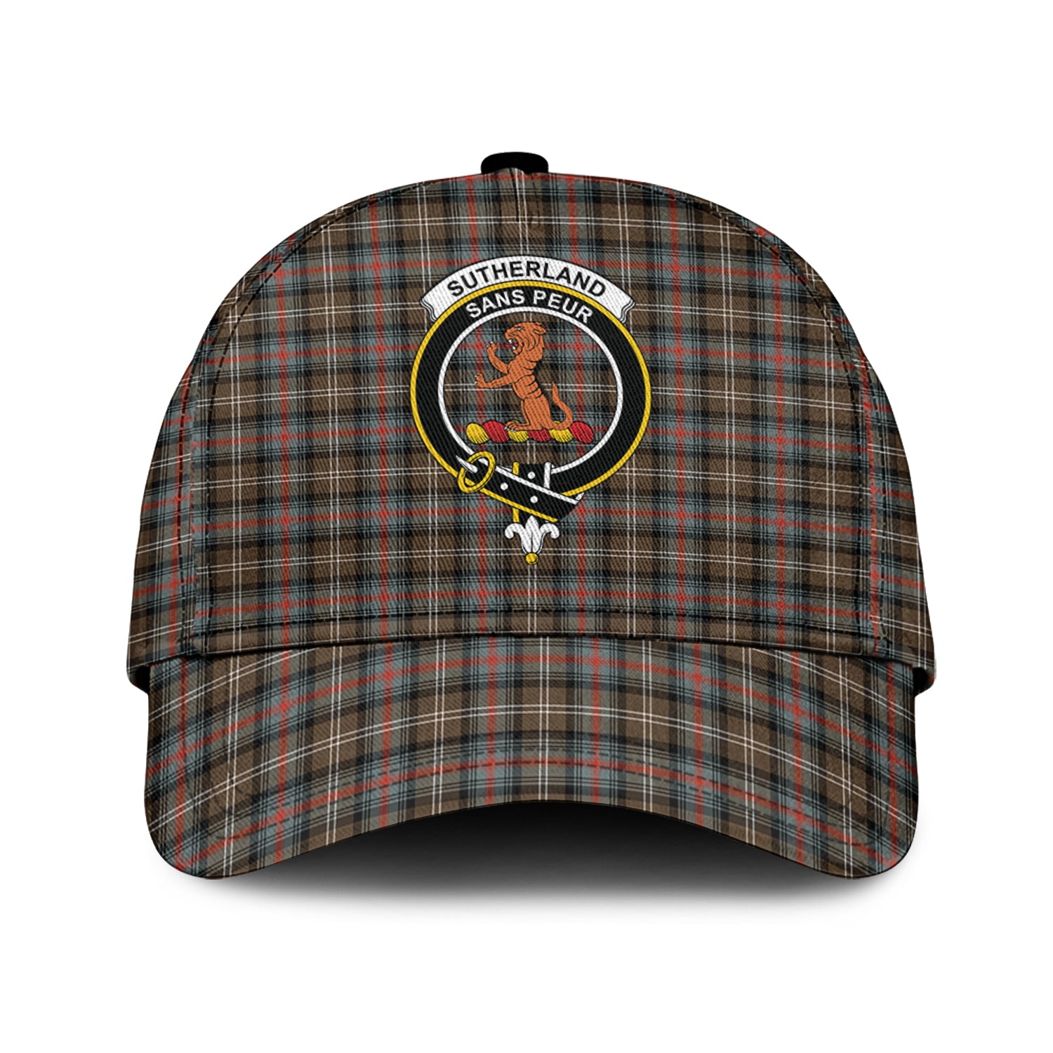 Sutherland Weathered Tartan Classic Cap with Family Crest Classic Cap Universal Fit - Tartan Vibes Clothing