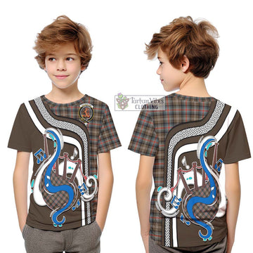 Sutherland Weathered Tartan Kid T-Shirt with Epic Bagpipe Style