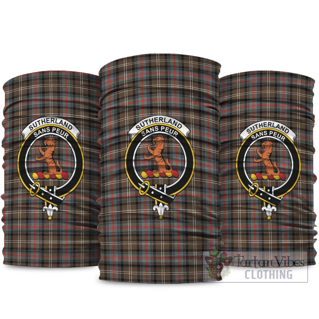 Sutherland Weathered Tartan Neck Gaiters, Tartan Bandanas, Tartan Head Band with Family Crest