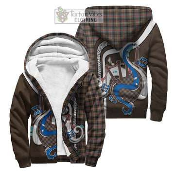 Sutherland Weathered Tartan Sherpa Hoodie with Epic Bagpipe Style