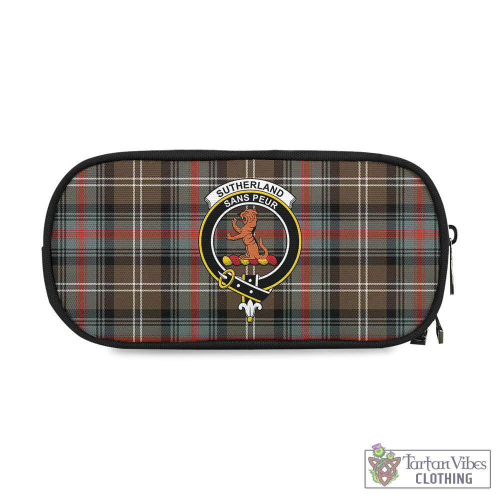 Tartan Vibes Clothing Sutherland Weathered Tartan Pen and Pencil Case with Family Crest