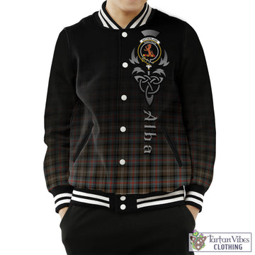 Sutherland Weathered Tartan Baseball Jacket Featuring Alba Gu Brath Family Crest Celtic Inspired