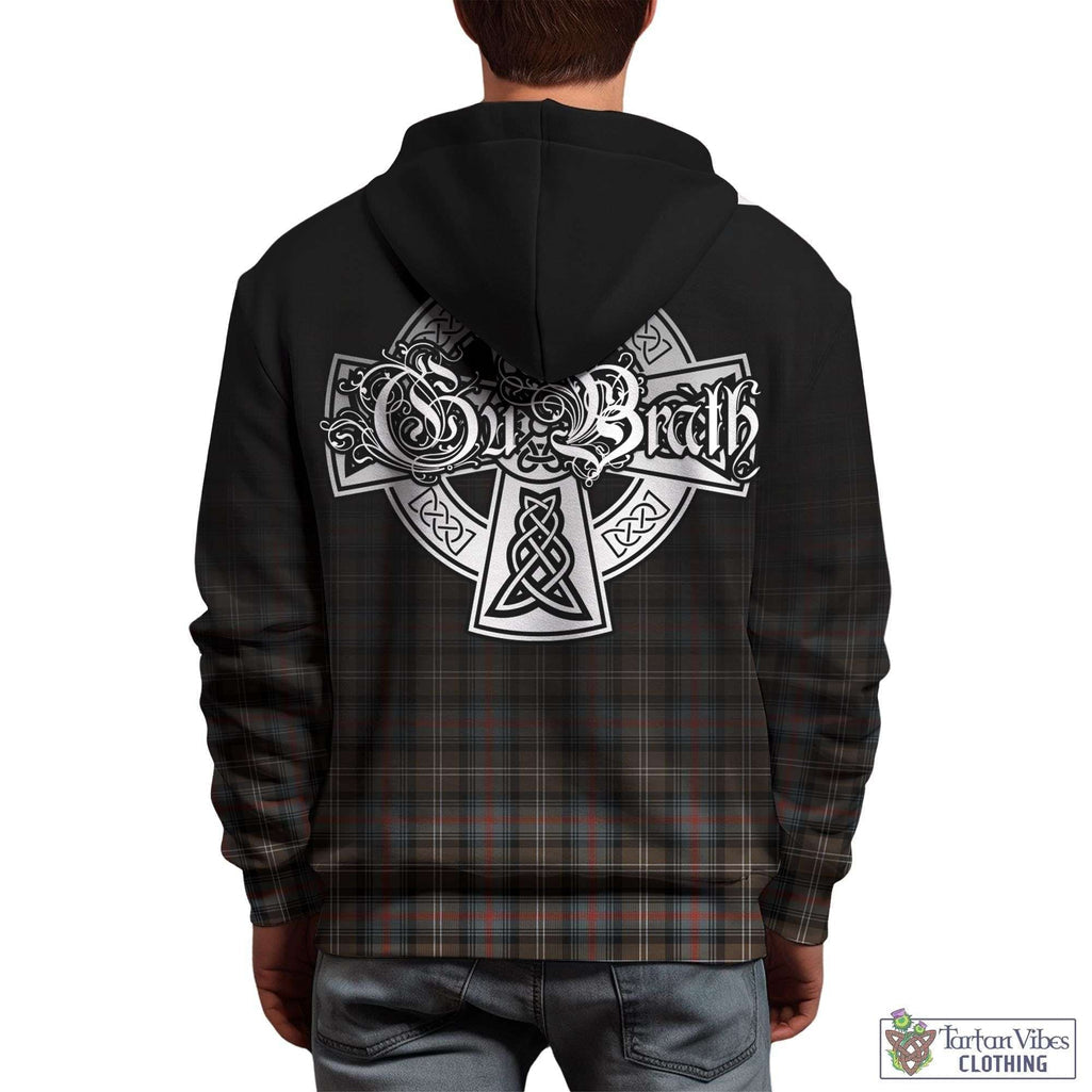 Tartan Vibes Clothing Sutherland Weathered Tartan Hoodie Featuring Alba Gu Brath Family Crest Celtic Inspired