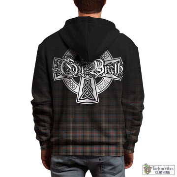 Sutherland Weathered Tartan Hoodie Featuring Alba Gu Brath Family Crest Celtic Inspired