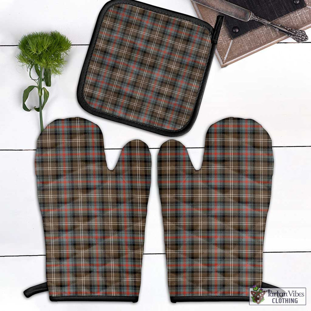 Sutherland Weathered Tartan Combo Oven Mitt & Pot-Holder Combo 1 Oven Mitt & 1 Pot-Holder Black - Tartan Vibes Clothing