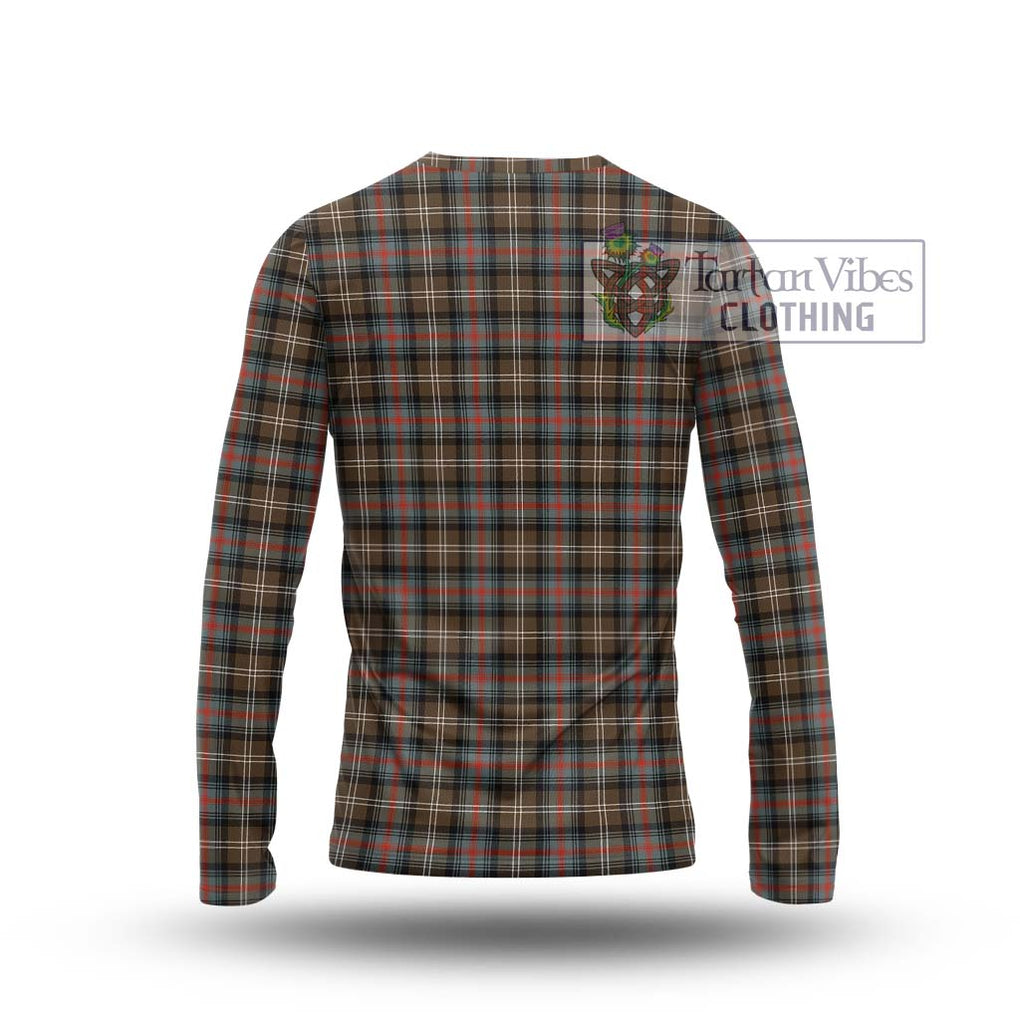 Sutherland Weathered Tartan Long Sleeve T-Shirt with Family Crest DNA In Me Style - Tartanvibesclothing Shop