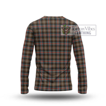 Sutherland Weathered Tartan Long Sleeve T-Shirt with Family Crest DNA In Me Style