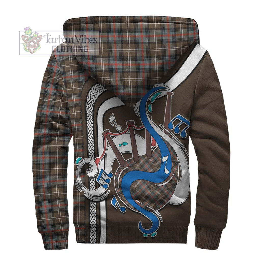 Sutherland Weathered Tartan Sherpa Hoodie with Epic Bagpipe Style - Tartanvibesclothing Shop