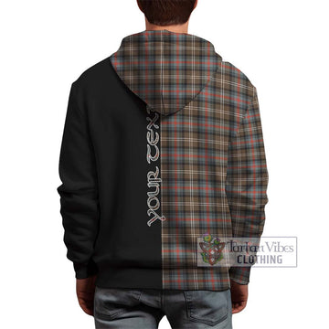 Sutherland Weathered Tartan Hoodie with Family Crest and Half Of Me Style