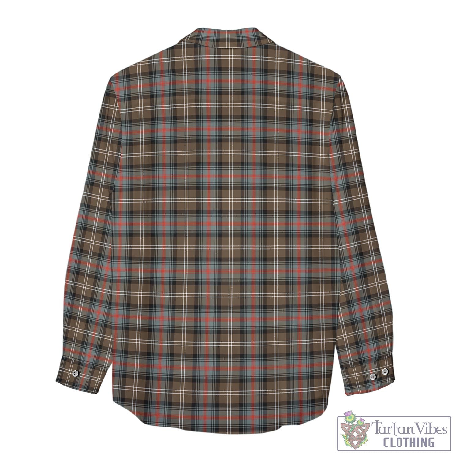 Tartan Vibes Clothing Sutherland Weathered Tartan Womens Casual Shirt with Family Crest