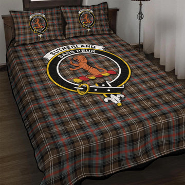 Sutherland Weathered Tartan Quilt Bed Set with Family Crest