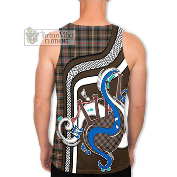 Sutherland Weathered Tartan Men's Tank Top with Epic Bagpipe Style