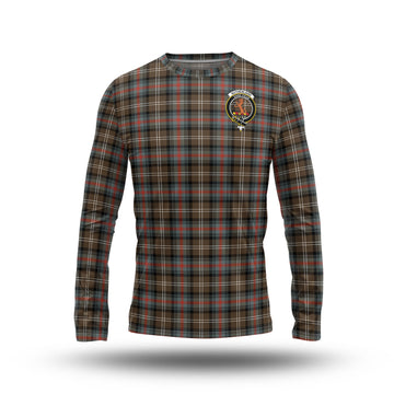 Sutherland Weathered Tartan Long Sleeve T-Shirt with Family Crest