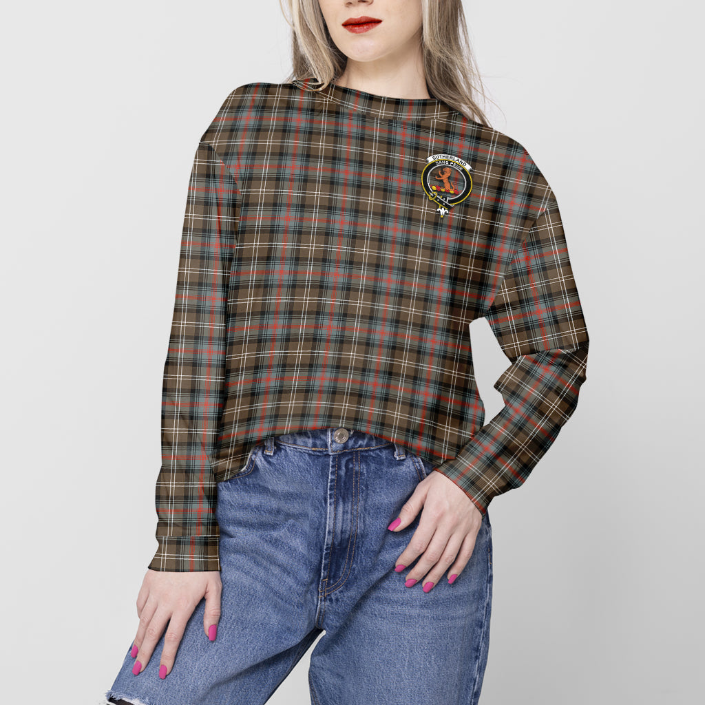 Sutherland Weathered Tartan Sweatshirt with Family Crest - Tartan Vibes Clothing