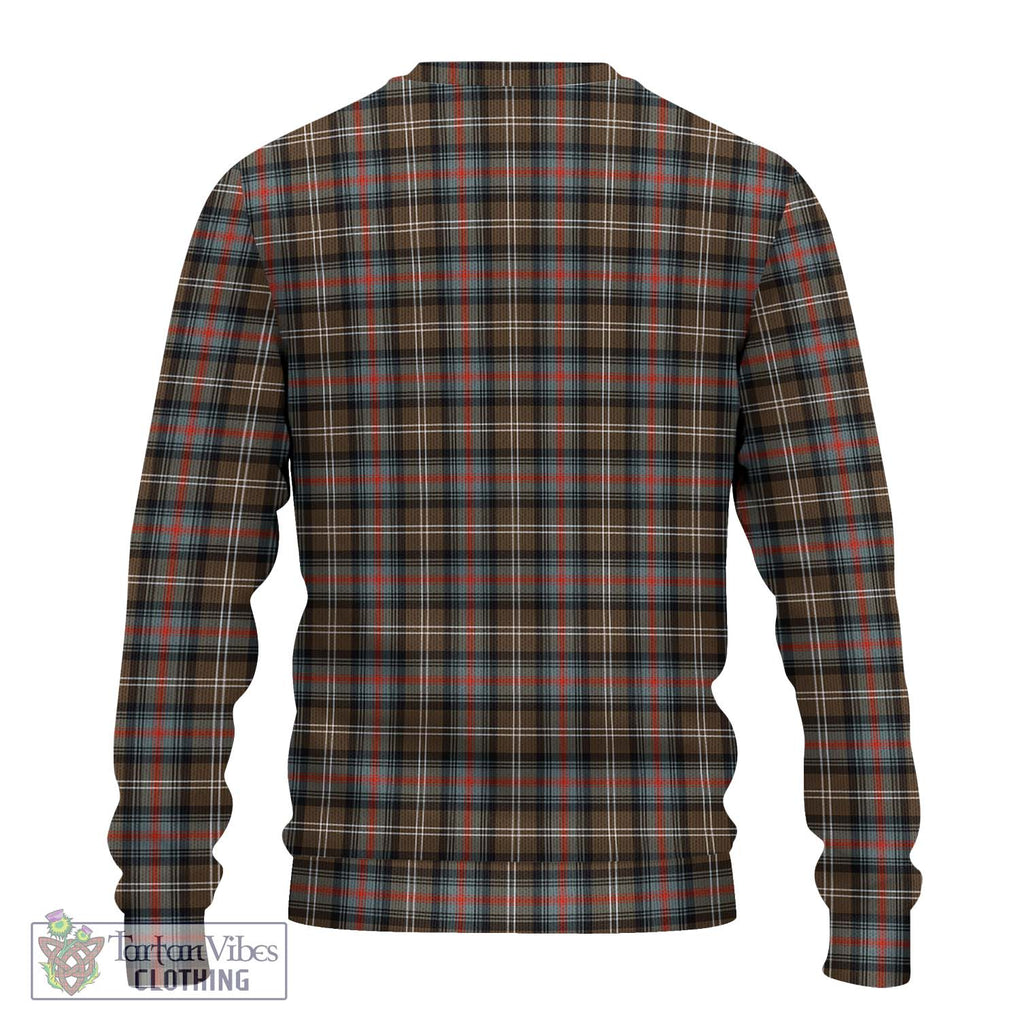 Sutherland Weathered Tartan Knitted Sweater with Family Crest DNA In Me Style - Tartanvibesclothing Shop