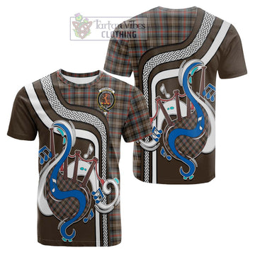 Sutherland Weathered Tartan Cotton T-shirt with Epic Bagpipe Style