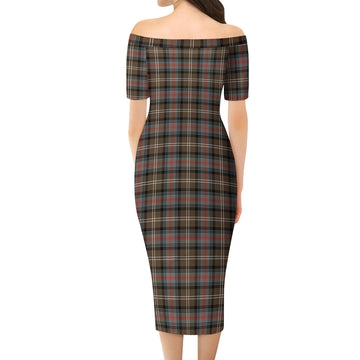 Sutherland Weathered Tartan Off Shoulder Lady Dress