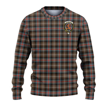 Sutherland Weathered Tartan Ugly Sweater with Family Crest