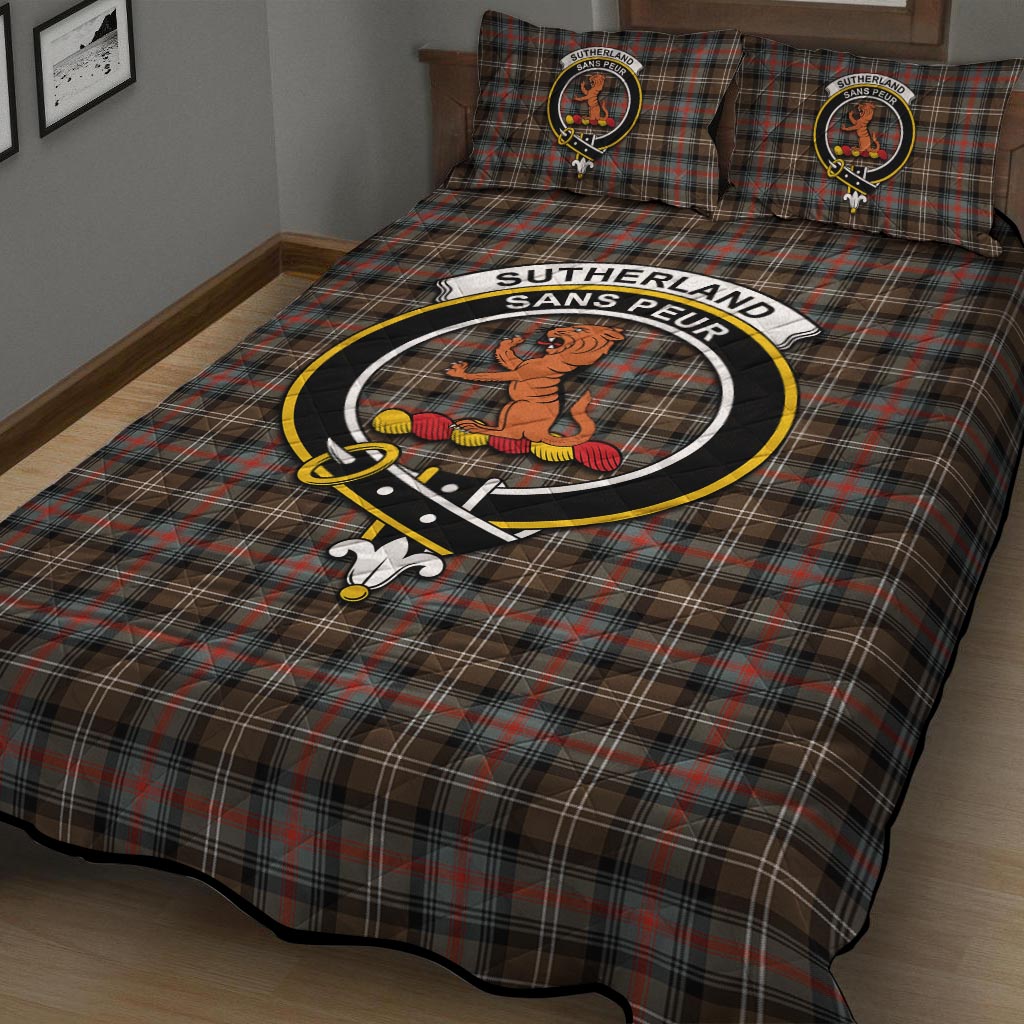 Sutherland Weathered Tartan Quilt Bed Set with Family Crest - Tartan Vibes Clothing