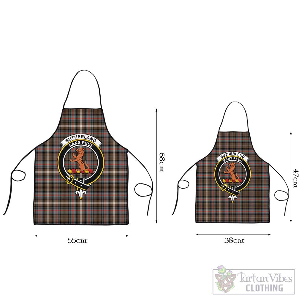 Sutherland Weathered Tartan Apron with Family Crest Black L 55x68 cm - Tartan Vibes Clothing