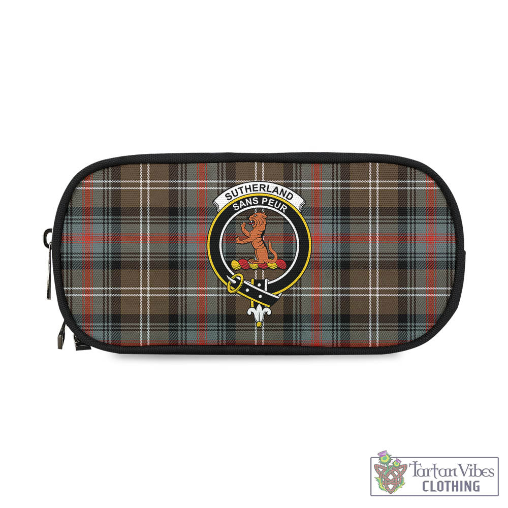 Tartan Vibes Clothing Sutherland Weathered Tartan Pen and Pencil Case with Family Crest