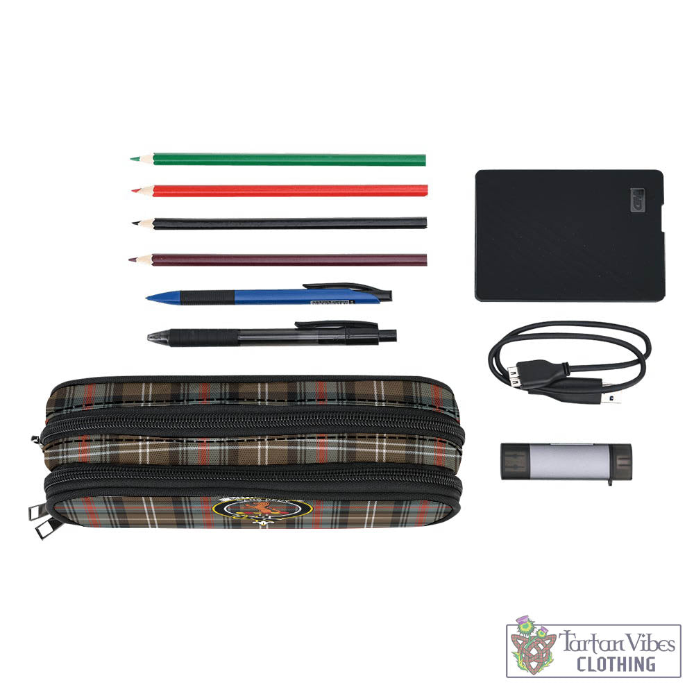 Tartan Vibes Clothing Sutherland Weathered Tartan Pen and Pencil Case with Family Crest