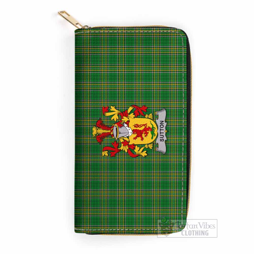 Sutton Irish Clan Tartan Women's Leather Wallet with Coat of Arms One Size 19.7*10.5*3.5 cm - Tartan Vibes Clothing