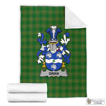 Swan Irish Clan Tartan Blanket with Coat of Arms