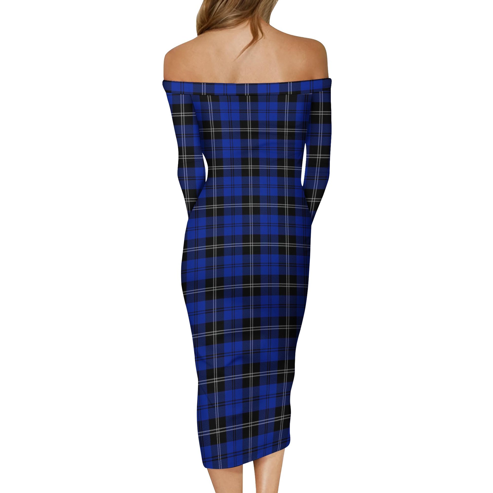 Swan Tartan Off Shoulder Lady Dress - Tartanvibesclothing