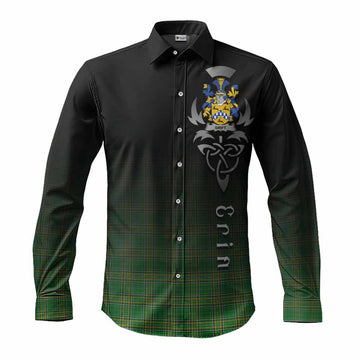 Swift Irish Clan Long Sleeve Button Shirt with Coat of Arms Erin Go Bragh Celtic Inspired Men's Shirt S - Tartan Vibes Clothing