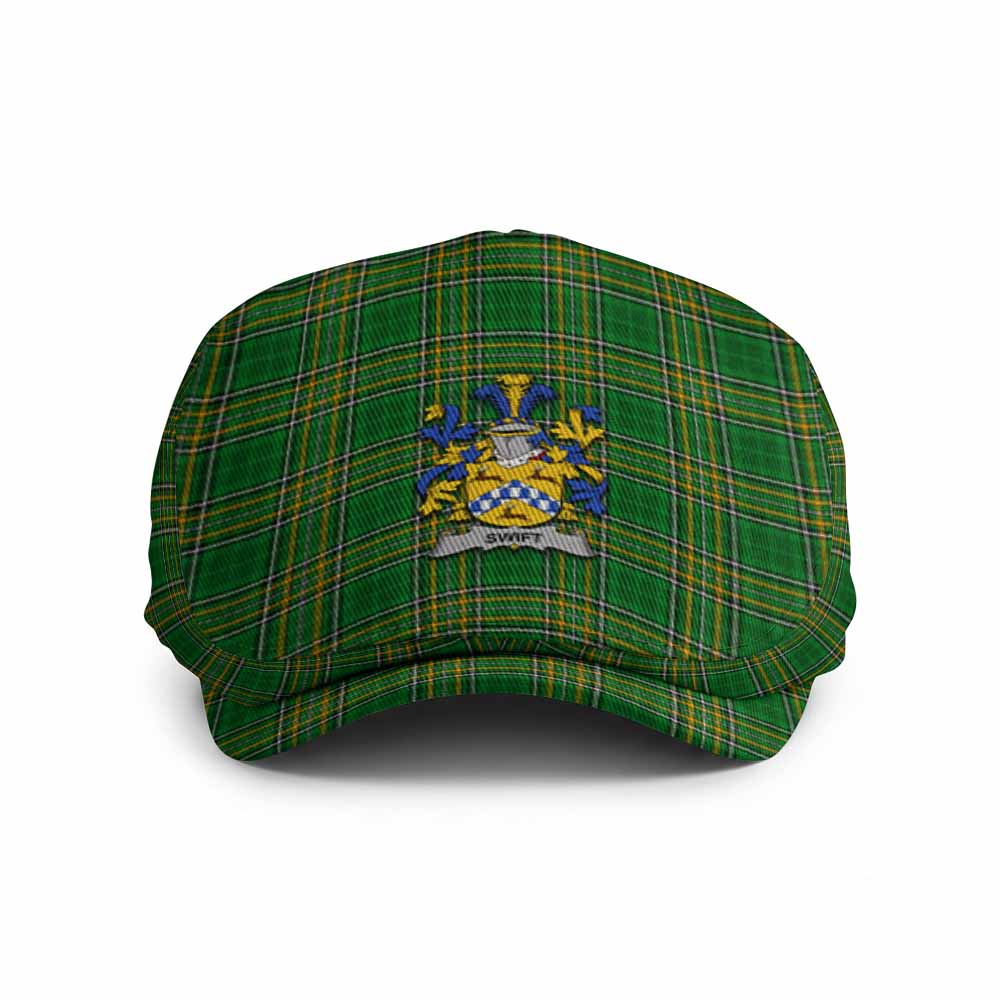 Swift Irish Clan Tartan Jeff Cap, Tartan Flat Cap with Coat of Arm Jeff Hat - Tartan Vibes Clothing