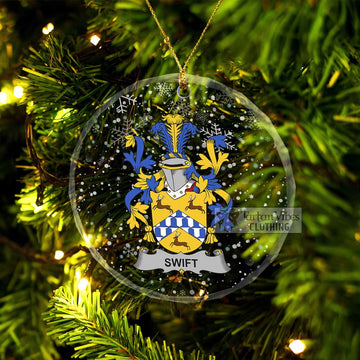 Swift Irish Clan Christmas Glass Ornament with Coat of Arms