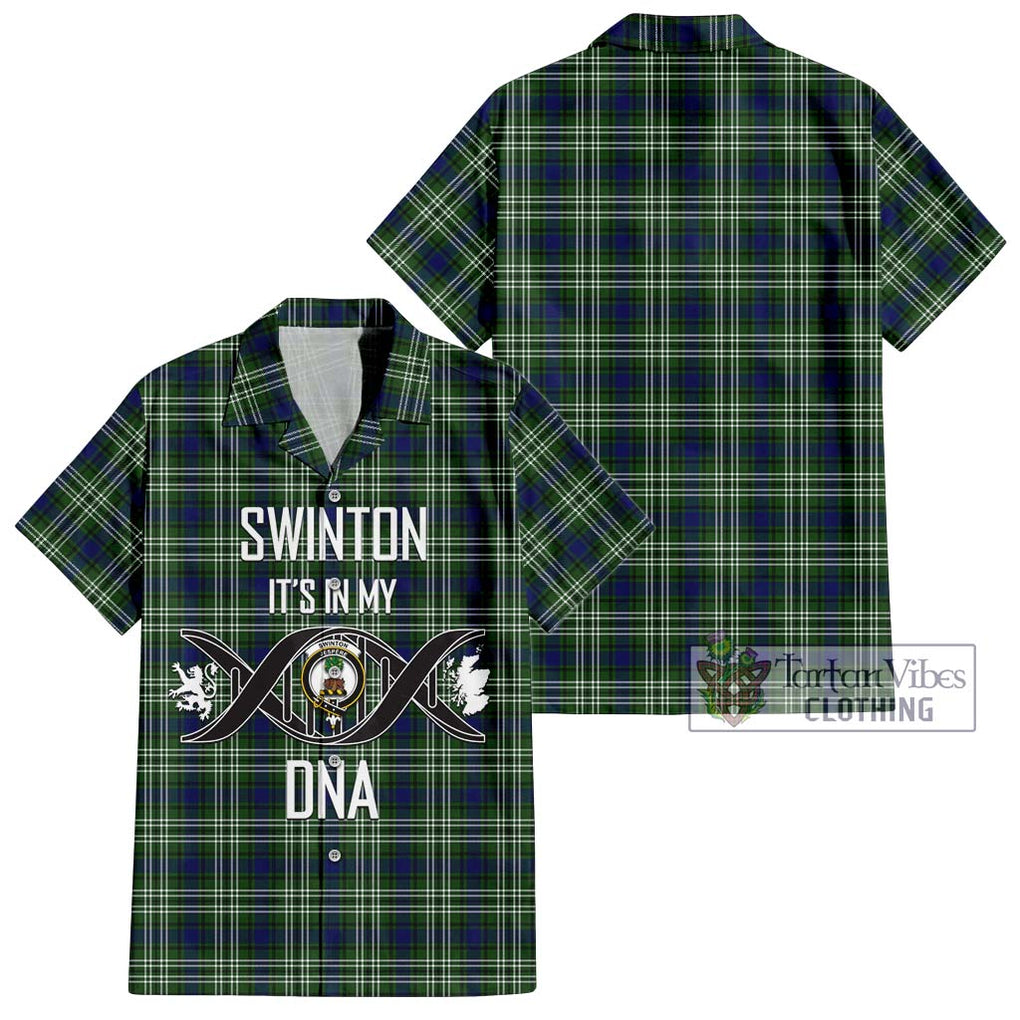 Swinton Tartan Short Sleeve Button Shirt with Family Crest DNA In Me Style Kid - Tartanvibesclothing Shop