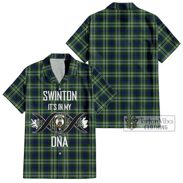 Swinton Tartan Short Sleeve Button Shirt with Family Crest DNA In Me Style