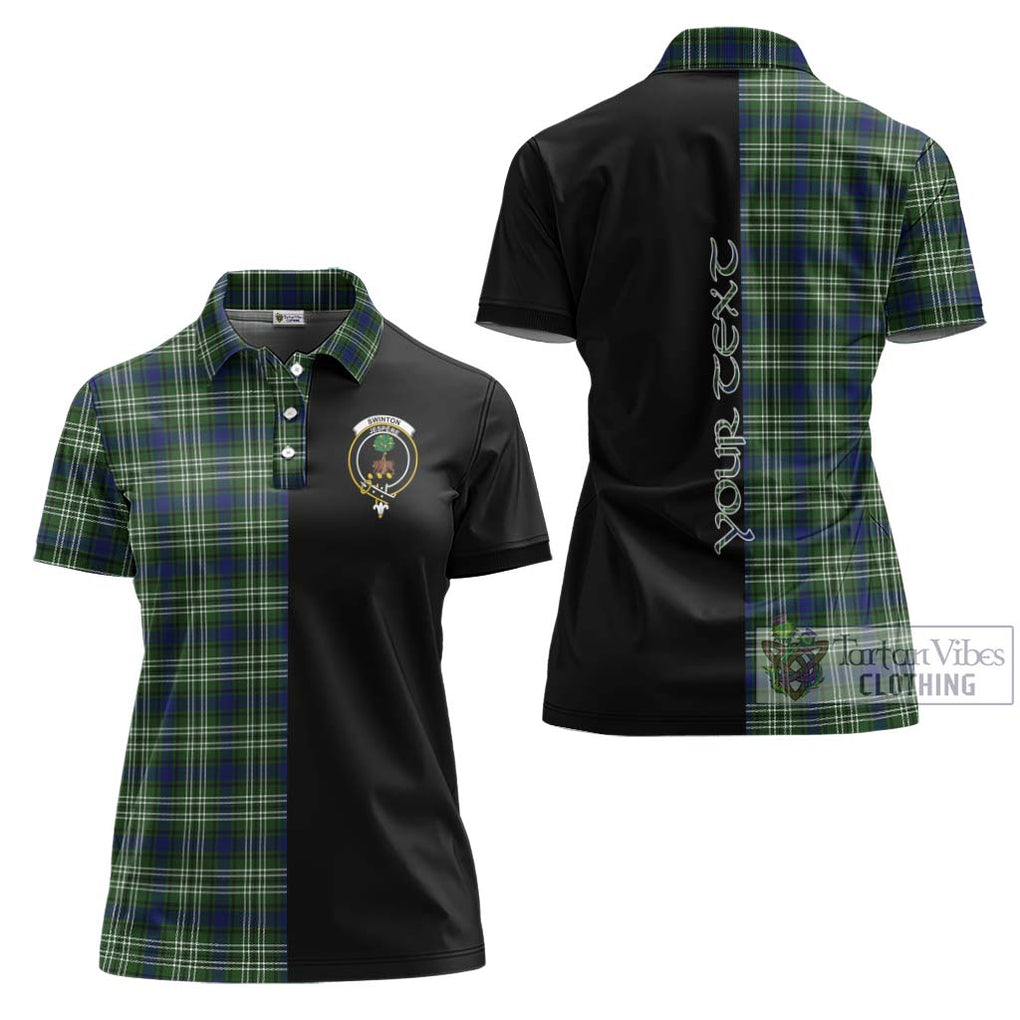 Swinton Tartan Women's Polo Shirt with Family Crest and Half Of Me Style Women - Tartanvibesclothing Shop