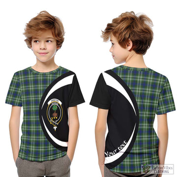 Swinton Tartan Kid T-Shirt with Family Crest Circle Style