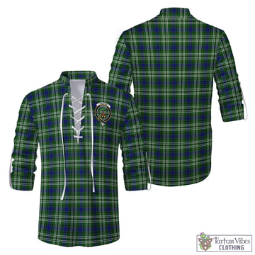 Swinton Tartan Men's Scottish Traditional Jacobite Ghillie Kilt Shirt with Family Crest Men - Tartan Vibes Clothing