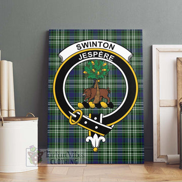 Swinton Tartan Canvas Print Wall Art with Family Crest