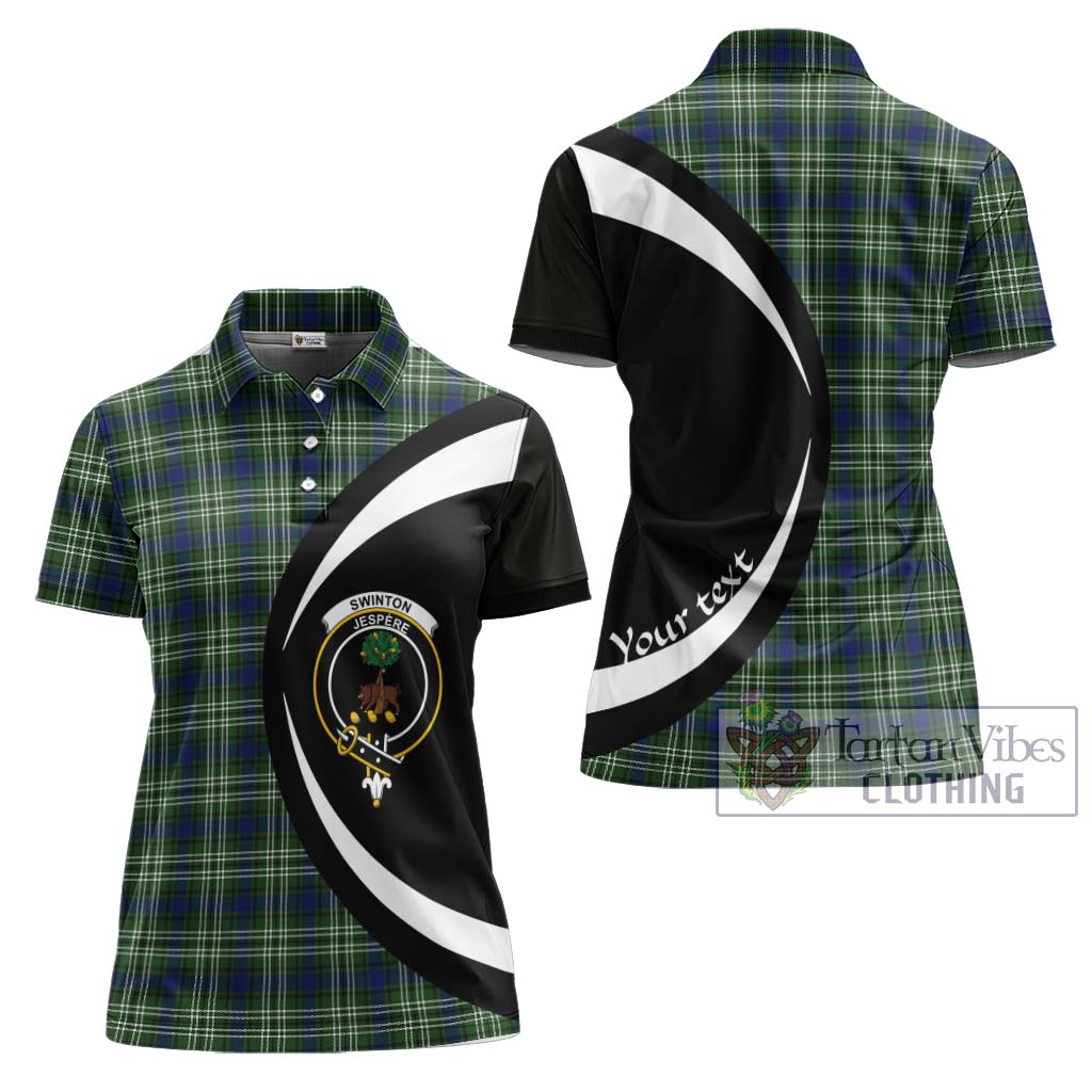 Swinton Tartan Women's Polo Shirt with Family Crest Circle Style Women - Tartan Vibes Clothing