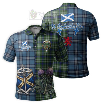 Swinton Tartan Polo Shirt Happy St. Andrew's Day Half Tartan Style